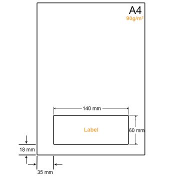 A4 Papier met 1 sticker - LW4901M