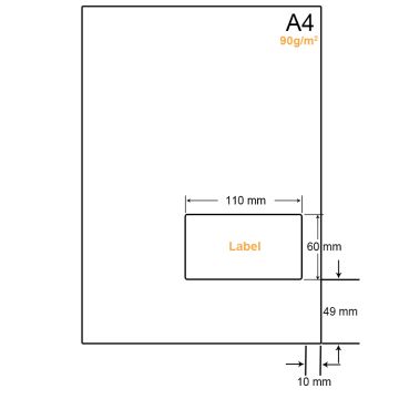 A4 Papier met 1 sticker - LW4901R