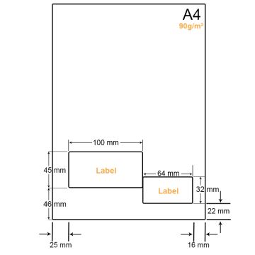  A4 Papier met 2 stickers - LW4902B