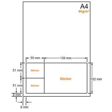 A4 Papier met 3 stickers - LW4903A